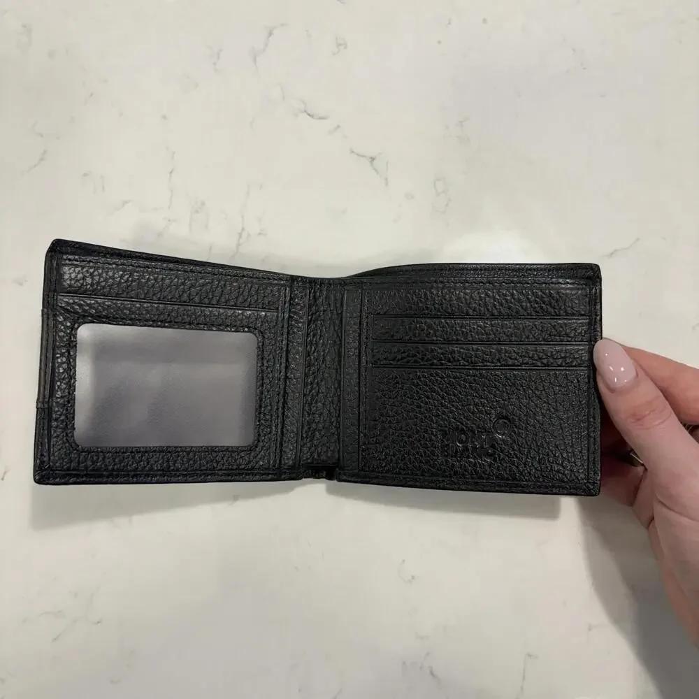 Montblanc Bifold Wallet Mens One Size Leather Black Luxury Suede Lining EUC